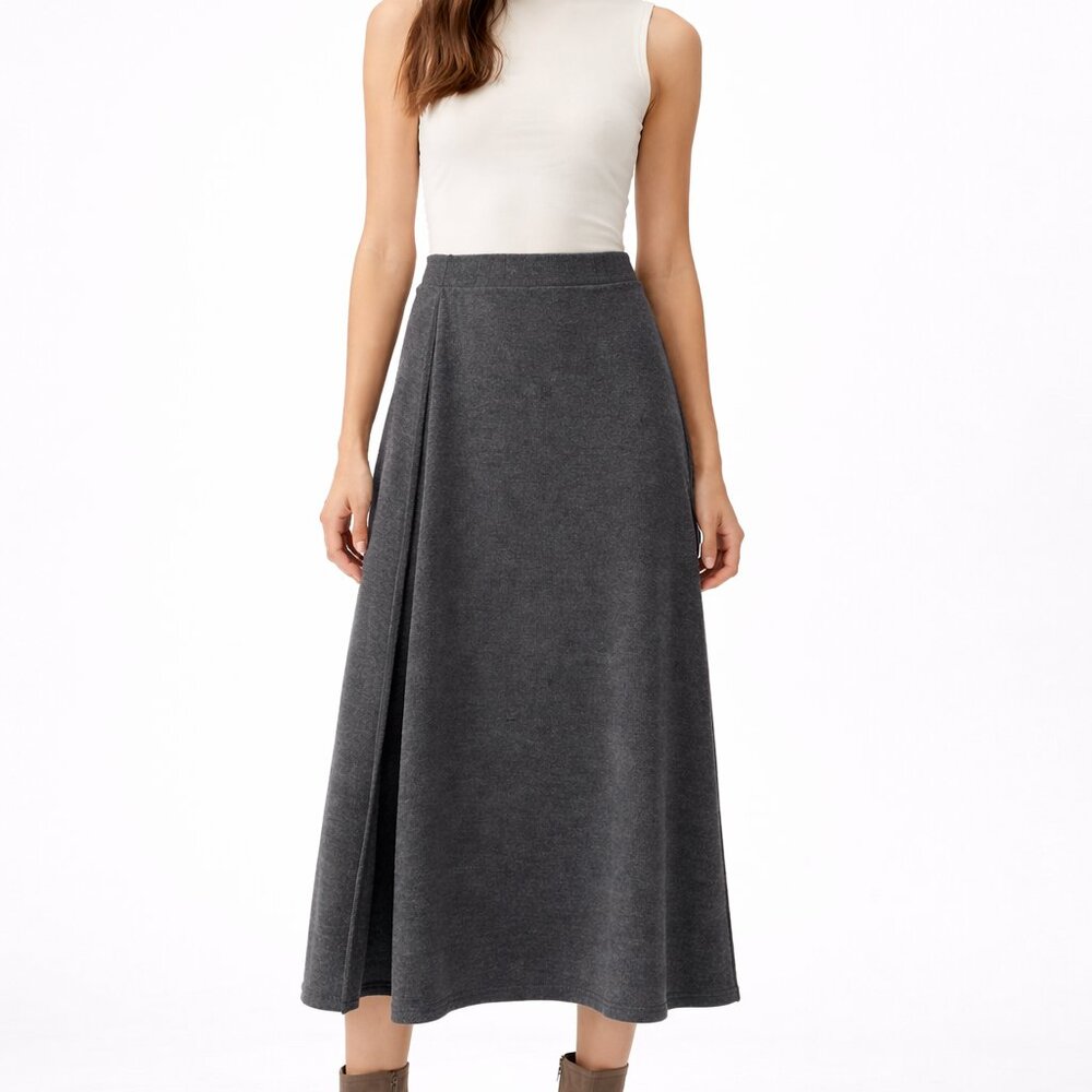 Zara Charcoal Gray Midi Skirt